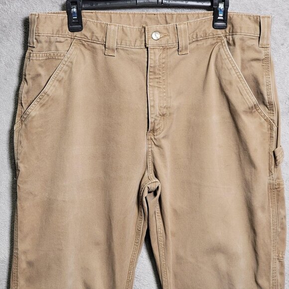 Carhartt‎ Pants Mens 36x31 Beige Relaxed Fit Workwear Utility Carpenter B324 DKH - Picture 2 of 15